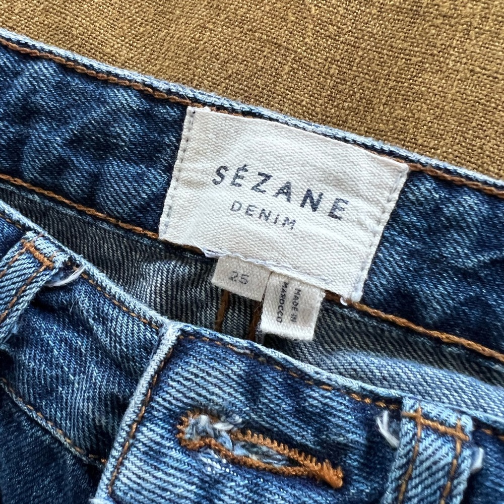 SEZANE brut sexy denim with custom embroidery- size 25 - great condition - Picture 14 of 15